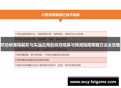 欧协联赛程解析与实战应用的高效观赛与预测指南策略方法全攻略